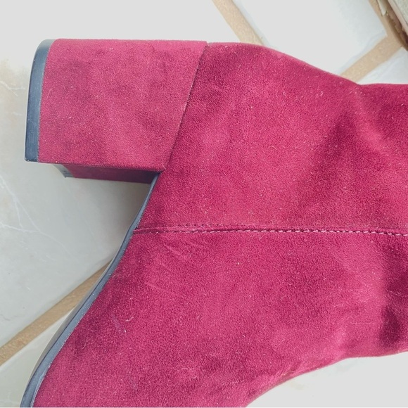 Burgundy Suede Ankle Boots - Size 39/US 8 - H&M Excellent Condition - Picture 11 of 14